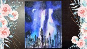 Galaxy forest painting