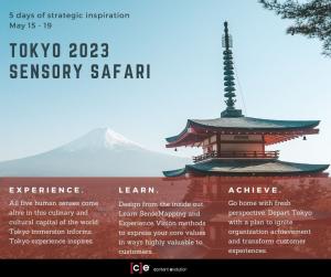 Banner poster of Content Evolution's Tokyo 2023 Sensory Safari conducted by the SenseMapping practice team.