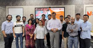 Bhautik Sheth with training participants after certificate distribution