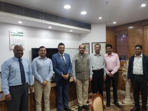 L to R:  S. P. Sudhakaran - VP GT , Arun Dagar - ED TCIL, Khadeer Peer Shariff - CEO GT, Sanjeev Kumar - CMD TCIL, Narendra Jain - Director Finance TCIL, Arun Kumar Chaubey - Director Projects TCIL, D. Porpathasekaran - Director Technical TCIL