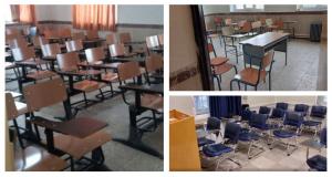 At the same time, students held strikes and protest rallies in several cities. Videos and photos from Tehran, Babol, Qazvin, Tabriz, and Sanandaj show empty classes at universities as students refused to attend classes.
