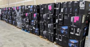 A warehouse full of surplus equipment for sale.