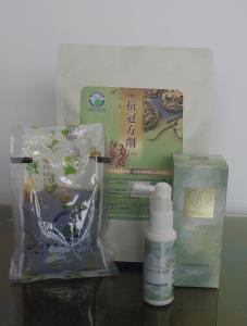 Left side: medical-grade CMU-KGR has a significant inhibitory effect on different strains of COVID-19. Right side: CMU-KGR55 is the food-grade Respiratory Guardian Dual-Action Nasal & Throat Spray.