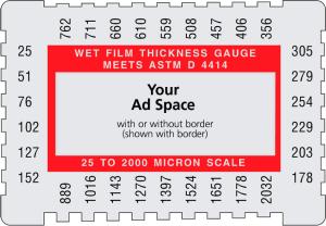 Ad Space on Paint Thickness Gauge with Border and Micron Scale