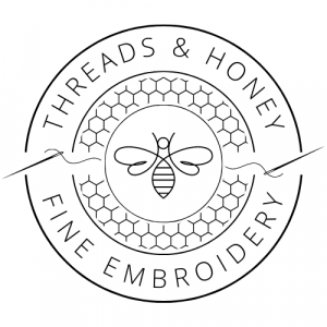Threads & Honey Logo - Maker of Fine Embroidered Linen Napkins