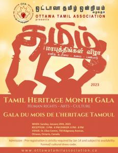 Tamil Heritage Month Flyer by Ottawa Tamil Association