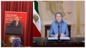 The Iranian opposition coalition, NCRI President-elect Maryam Rajavi also addressed the OIAC Senate Briefing on the Iranian uprising, hailing the Iranian people for their bravery in the ongoing anti-regime protests and condemning the execution of Mohsen Shekari.
