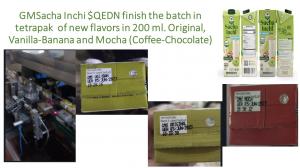 GMSacha Inchi beverages finished the second batch pack in 200 ml with three new flavors