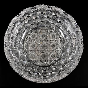 American Brilliant Cut Glass bowl of exceptional quality signed by Hawkes in the Imperial 2 pattern, 3 ½ inches by 8 inches with deep cutting, sold in the March 4-5 auction ($9,200).