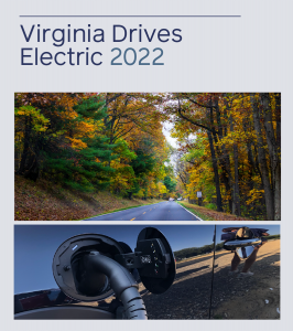 Image of the cover of the Virginia Drives Electric Report Update 2022