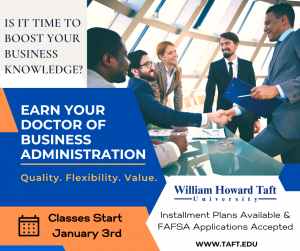 Is it time to boost your business knowledge? Earn your Doctor of Business Administration 100% Online. Installment Plans Available & FAFSA Applications Accepted. Classes Start January 3rd