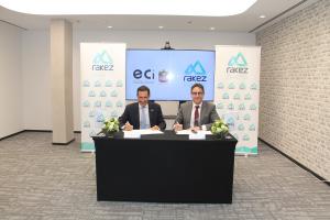 (L-R) Massimo Falconi, CEO of Etihad Credit Insurance and Ramy Jallad, Group CEO of Ras Al Khaimah Economic Zone, during the MoU signing ceremony