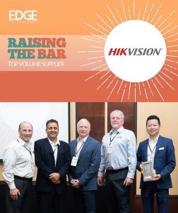 The 2022 Edge Top Volume Supplier Award was presented to Hikvision USA by Nick Scarane, President of Edge and David Shields, President of the Board of Directors.