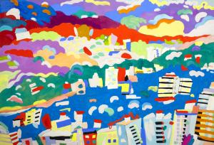 Painting of Caracas in the 80s by James Paul Brown