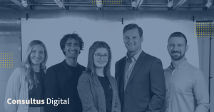 Consultus Digital's core team together at the agency 's office in Toronto