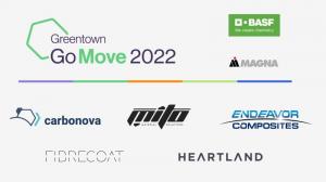Logos of Greentown Labs, BASF, Magna, Heartland, Carbonova, Endeavor Composites, MITO and FibreCoat