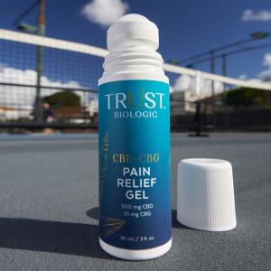 TRUST's CBD + CBG pain relief gel roll on for pickleball players and all active adults