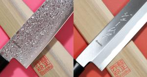 Christine Yi and Chef James Tracey's engraved knives