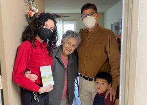 Bridge Publications and Commerce Vice Mayor Hugo Argumedo let seniors know they are appreciated by bringing them hot meals for the holidays.