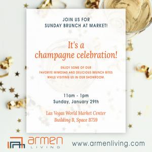  “Sunday Brunch at Market” is planned for Jan 29th from 11am to 1pm during Las Vegas Market in Space B756