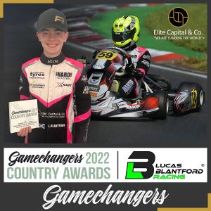 GAMECHANGERS Country Awards 2022 awarded Lucas Blantford the UK Rising Talent of the Year (Sport & Entertainment)