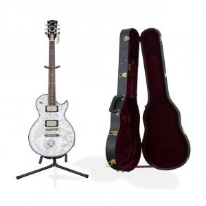 One-of-one Gibson Les Paul Custom model LPSPSC guitar and case, bearing Joel Katz’s name mounted to the head and featuring the classical Les Paul electric form (est. $3,000-$5,000).
