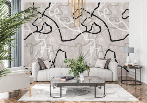 Wall Snobs collaboration with PAR KER made, Brick pattern in Beige colorway creates bold imagery for a distinctly modern expression.