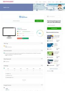 Apple.com SEO Audit report generated by seotoolsbin site analyzer.