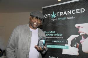 Petri Hawkins, bailiff in the Award Winning TV Show “Judge Judy” visits the En-TRANCED booth at the Celebrity Gifting Suite in Celebration of the 50th Annual American Music Awards.
