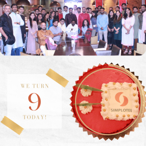 The entire Simplotel team celebrating its 9-year anniversary