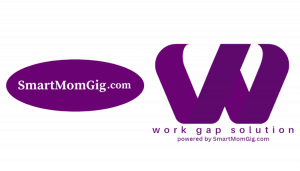 SmartMomGig.com and The Work Gap Solution logos, side-by-side