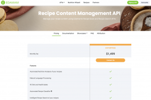 The Recipe Content Management API is built for recipe owners, who want to enhance their recipe content with nutrition data and build a recipe search capability. Food brands and media, as well as any company with significant recipe database, can now use th