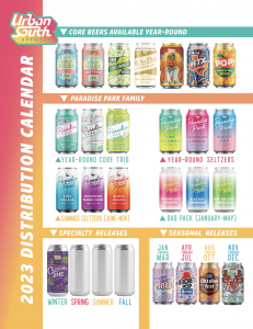Urban South Brewery 2023 Beer Release Calendar