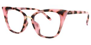 Pink tortoise eyeglasses