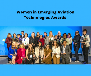 Honorees on stage at CES during the Women in Emerging Aviation Technologies Awards