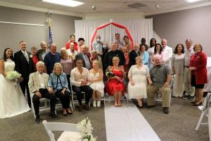 More than 20 couples celebrated Valentine's Day