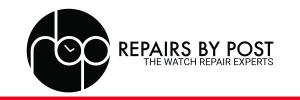 Watch repair experts logo, Repairs by Post logo