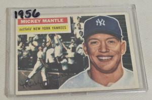 The sports memorabilia category will feature this Mickey Mantle 1956 baseball card, Ex-NM.