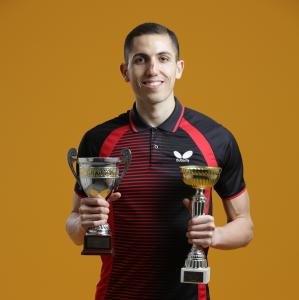 Moroccan Table Tennis Champion with both cups