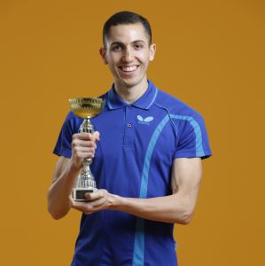 Moroccan Table Tennis Champion with cup