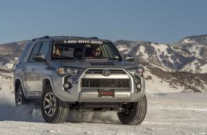 High performance driving on snow and ice is applied adrenaline