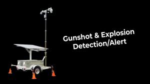 Solar powered gunshot and explosion detector trailer