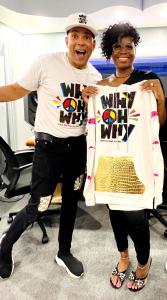 Creator and Music Producer Raffles van Exel gifts Award-winning singer Fantasia with Why oh Why gear.  Her powerful vocals are featured on the new song for social change, "Why Oh Why."