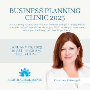 The Realtor’s Business Planning Clinic 2023 scheduled for January 20, 2023, from 10 am to 11:30 am via zoom, will offer an online opportunity for Realtors to dive into their business model, improve efficiency, and grow with success.