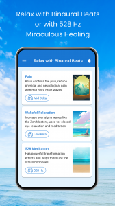 Apstron Science's Headache Mobile App Binaural Frequency Treatment Screen