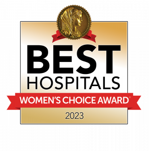 Women's Choice Award Best Hospitals 2023 seal