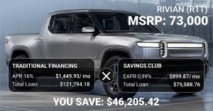 A savings club can help save money on the Rivian