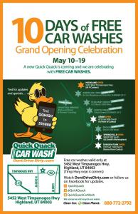 Grand Opening! 10 Days of Free Car Washes.