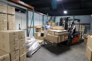 Forklift in Warehouse Space