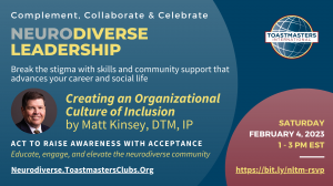 Neurodiverse Leadership Toastmasters Poster Organizational Culture of Inclusion